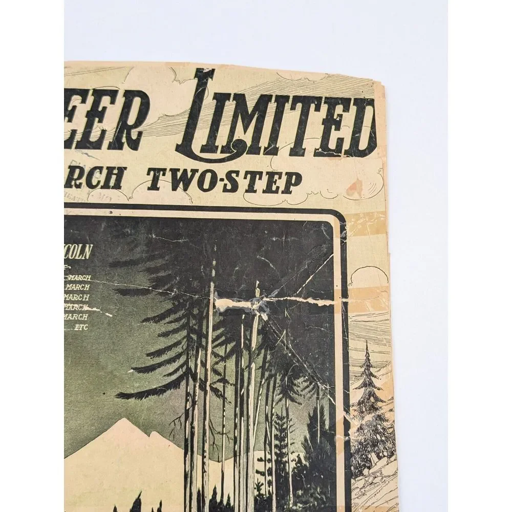 Pioneer Limited Passenger Train Sheet Music 1909 Milwaukee Railroad Road Vintage